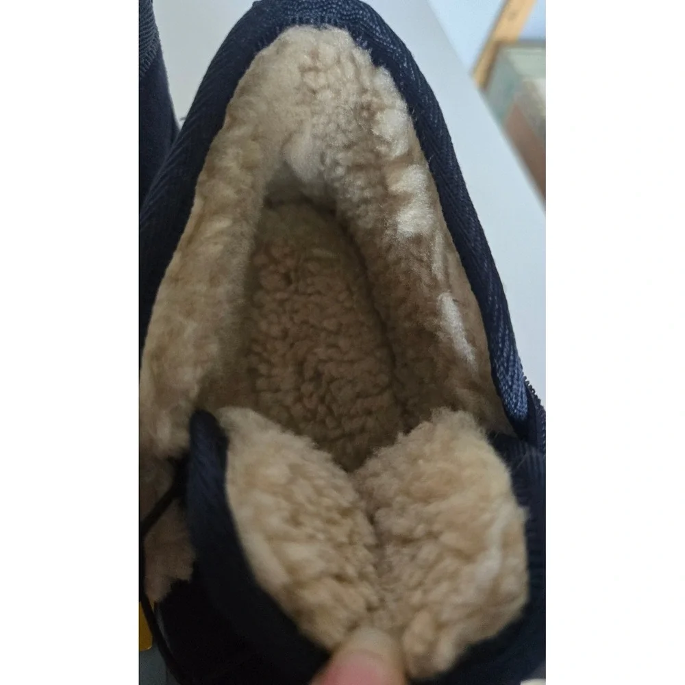 Cat & Jack Navy Magnus Toddler Faux Fur Lined Ankle Boots Navy Blue Size 8 NEW